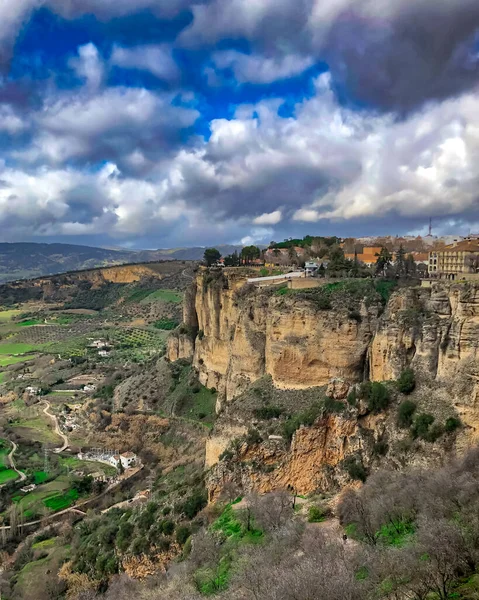Malaga İspanya 'da Ronda' nın hava görüntüsü.