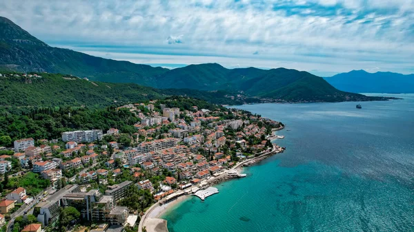 Herceg Novi, Montenegro. Detailed panoramic shot. Beautiful top view on the town