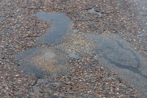 Detailní Pohled Starou Asfaltovou Cestu Bitumenem Textura Černá Asfaltová Cesta — Stock fotografie