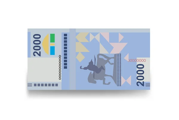 Kirguistán Som Vector Ilustración Kyrgyzstan Money Set Bundle Banknotes Papel — Vector de stock