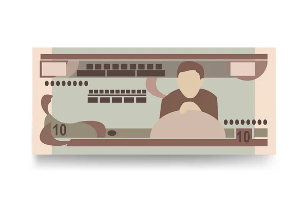 Ilustracja Wektora Etiopskiego Birr Banknoty Etiopii Papierowe Pieniądze Płaski Styl — Wektor stockowy