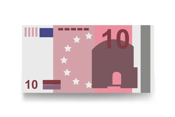 Ilustracja Wektora Euro Pieniądze Europejskie Obejmują Pakiety Banknotów Papierowe Pieniądze — Wektor stockowy