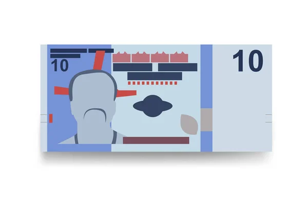 Евгений Вектор Деньги Свазиленда Складывают Банкноты Paper Money Flat Style — стоковый вектор