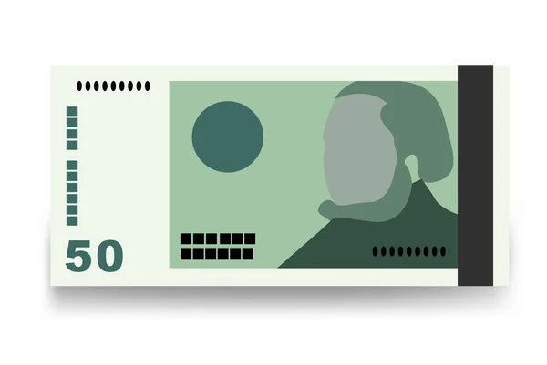 Ilustracja Norweskiego Wektora Korony Banknoty Norwegii Papierowe Płaski Styl Odizolowany — Wektor stockowy