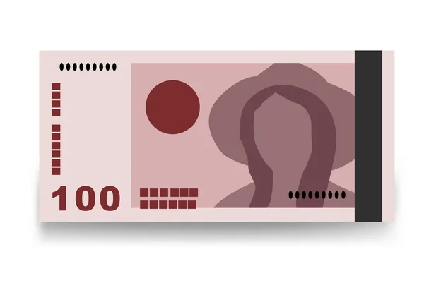 Norwegian Krone Vector Illustration Норвезька Грошова Купюра Паперові Гроші 100 — стоковий вектор