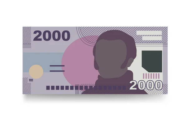 Chileno Peso Vector Ilustração Chile Dinheiro Conjunto Notas Pacote Papel — Vetor de Stock