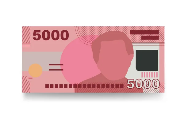 Chilenischer Peso Vector Illustration Chiles Geldmenge Bündelt Banknoten Papiergeld 5000 — Stockvektor