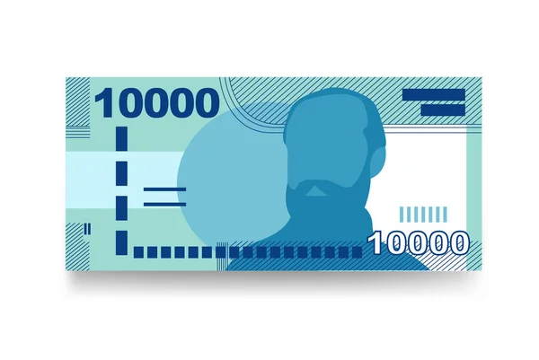 Chileno Peso Vector Ilustração Chile Dinheiro Conjunto Notas Pacote Papel — Vetor de Stock