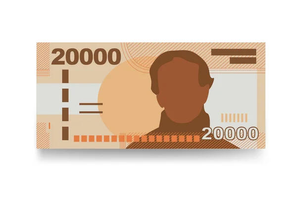 チリのペソベクトルイラスト チリのお金は紙幣を束ねた 紙幣20000 Clp フラットスタイル 白い背景に隔離されている シンプルなミニマルデザイン — ストックベクタ