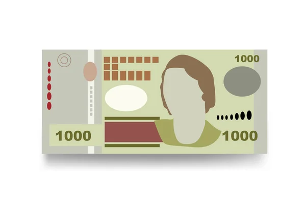 Peso Uruguayo Vector Illustration Uruguay Fijó Paquete Billetes Papel Moneda — Vector de stock