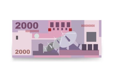 Yeni Tayvan Doları Vektör İllüstrasyonu. Tayvan parası tomarla para ayarladı. Kağıt para 2000 TWD. Düz stil. Beyaz arka planda izole edilmiş. Basit minimal tasarım