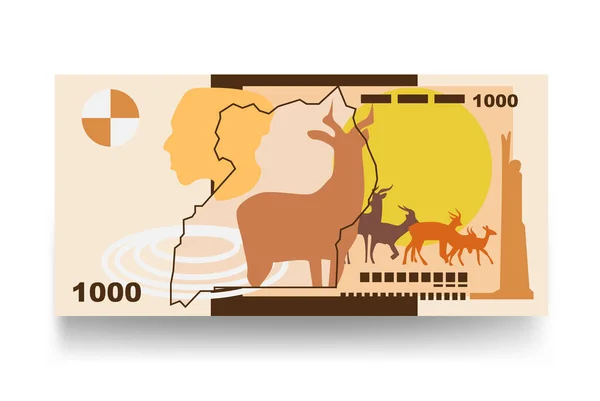 Uganda Shilling Vector Illustration Uganda Dinheiro Conjunto Notas Pacote Dinheiro —  Vetores de Stock