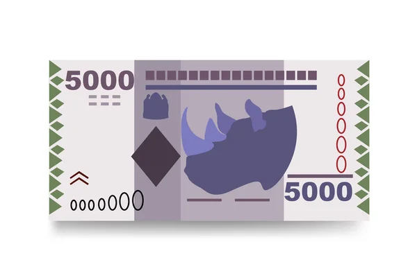 Танзанийская Иллюстрация Вектора Шиллинга Деньги Танзании Складывают Банкноты Бумажные Деньги — стоковый вектор