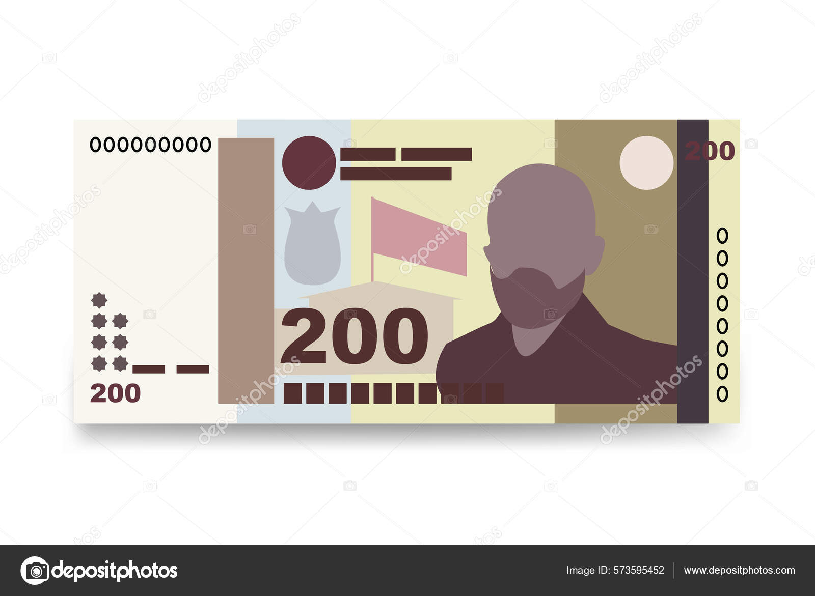 塔吉克索莫尼矢量图解塔吉克斯坦货币组合捆扎钞票纸钞200 Tjs平淡的风格被白色背景隔离最简单的设计图库矢量图©Zhuna 573595452