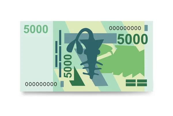 Cfa Franc Bceao向量示例 西非弗兰克的钞票包扎了钞票 纸币5000法郎 平淡的风格 被白色背景隔离 最简单的设计 — 图库矢量图片