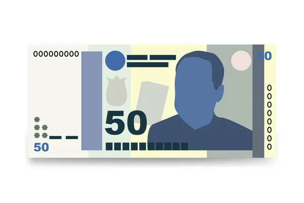 Tadschikische Somoni Vector Illustration Tadschikistans Geldmenge Bündelt Banknoten Papiergeld Tjs — Stockvektor