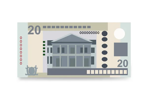 Ilustracja Wektora Surinam Dollar Banknoty Surinamu Papierowe Pieniądze Srd Płaski — Wektor stockowy