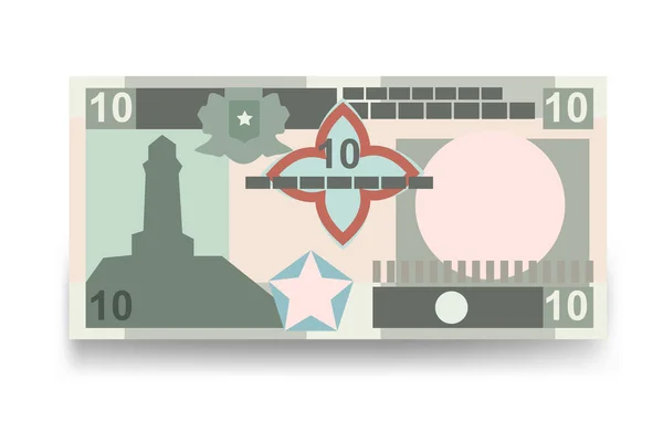 Illustration Vectorielle Shilling Somalien Somalie Billets Banque Liasse Papier Monnaie — Image vectorielle
