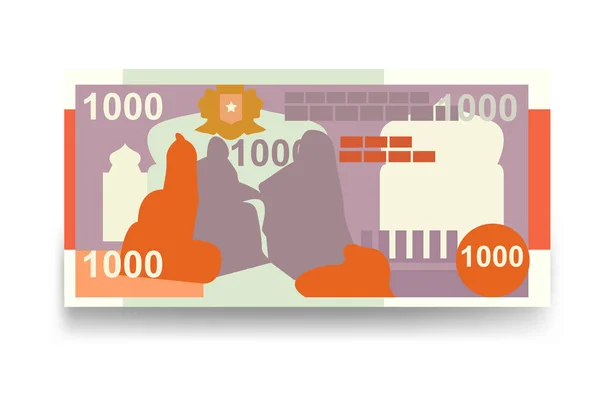 Somali Shilling Vector Illustration Somalia Geld Bündelt Banknoten Papiergeld 1000 — Stockvektor
