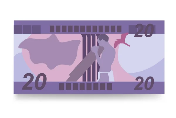 Δολάριο Νήσων Σολομώντος Εικονογράφηση Διάνυσμα Solomon Χρήματα Που Χαρτονομίσματα Δέσμη — Διανυσματικό Αρχείο