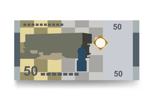 シリア ポンド ベクトルイラスト シリアのお金は銀行券をセット 紙幣50 Syp フラットスタイル 白い背景に隔離されている シンプルなミニマルデザイン — ストックベクタ