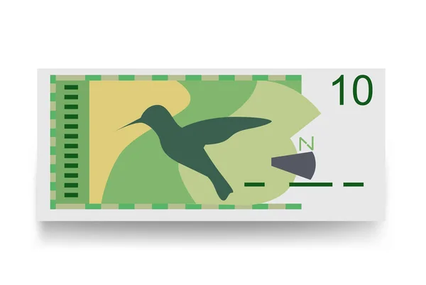 Holandia Antillean Guilder Wektor Ilustracja Banknoty Curaao Sint Maarten Papierowe — Wektor stockowy