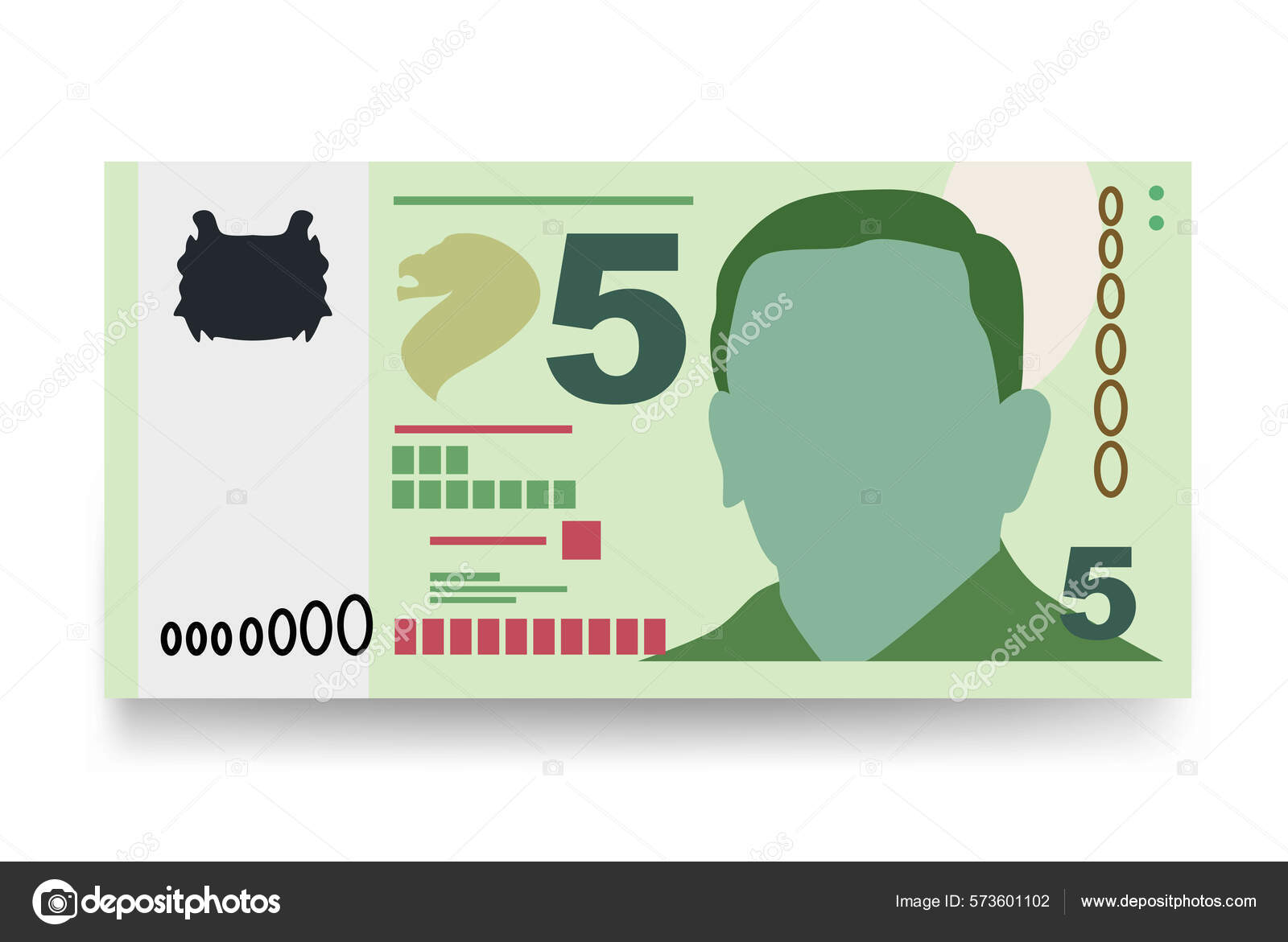 シンガポールドルベクトルイラスト シンガポール ブルネイのお金は銀行券をバンドル設定します 紙幣5 Sgd フラットスタイル 白い背景に隔離されている  シンプルなミニマルデザイン ストックベクター ©Zhuna 573601102
