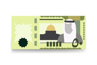 Suudi Riyal Vektör İllüstrasyonu. Suudi Arabistan 'ın parası tomarla para biriktirdi. Kağıt para 50 SAR. Düz stil. Beyaz arka planda izole edilmiş. Basit minimal tasarım.
