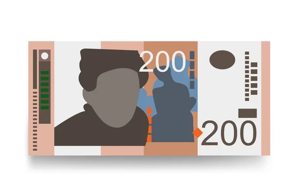 Serbian Dinar Vector Illustration Сербия Косовские Деньги Обменивают Банкноты Бумажные — стоковый вектор