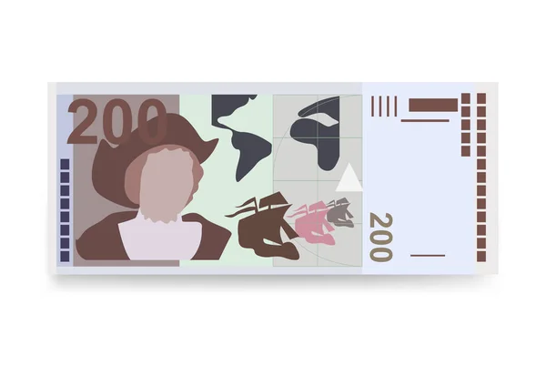 サルバドール コロンベクトルイラスト サルバドールマネーは銀行券をセットしました 紙幣200 Svc フラットスタイル 白い背景に隔離されている シンプルなミニマルデザイン — ストックベクタ