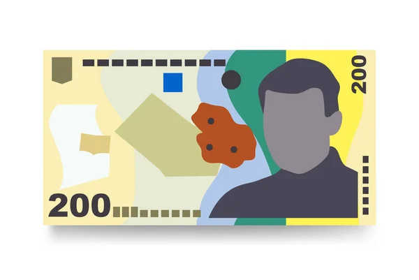 Rumänische Leu Vector Illustration Rumänien Geld Set Bündel Banknoten Papiergeld — Stockvektor