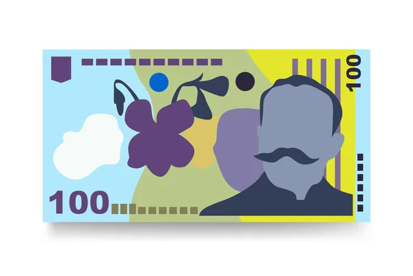 Rumuński Leu Vector Ilustracja Rumunia Zestaw Pieniędzy Pakiety Banknotów Papierowe — Wektor stockowy