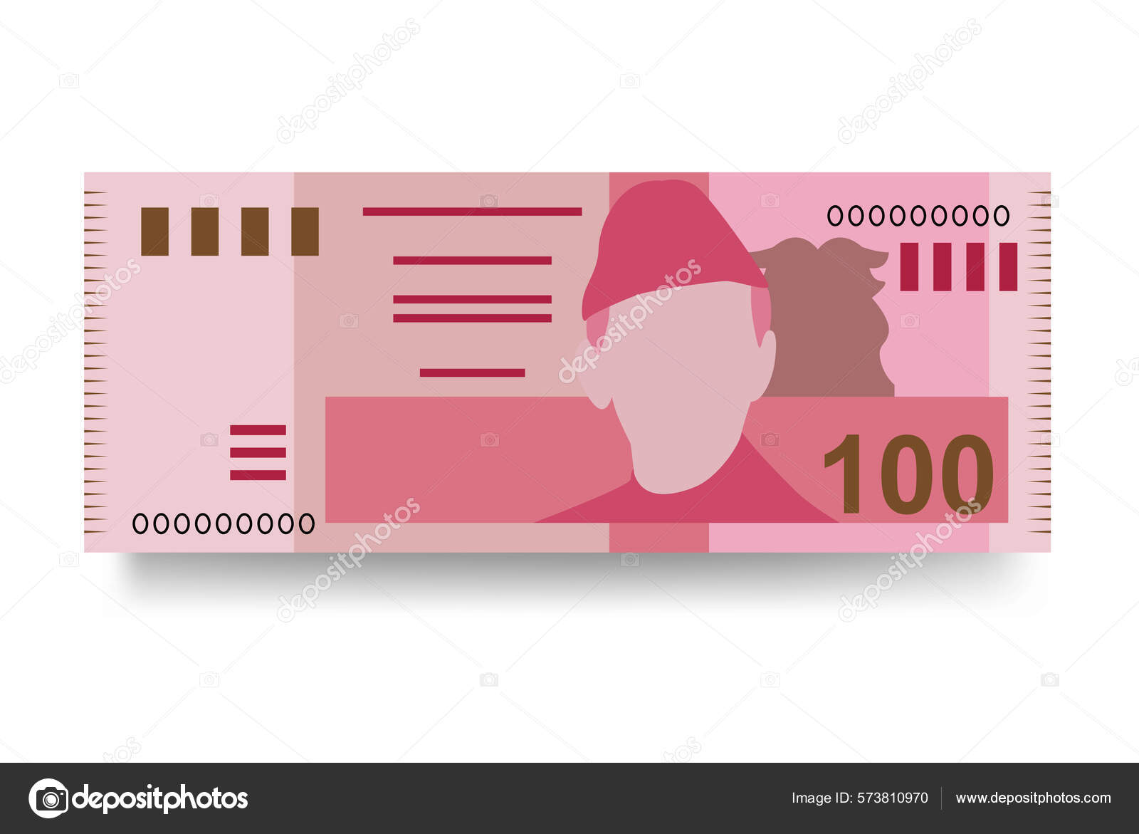 巴基斯坦卢比矢量图解巴基斯坦货币组合捆扎钞票纸币100巴基斯坦卢比平淡的风格被白色背景隔离最简单的设计图库矢量图©Zhuna 573810970