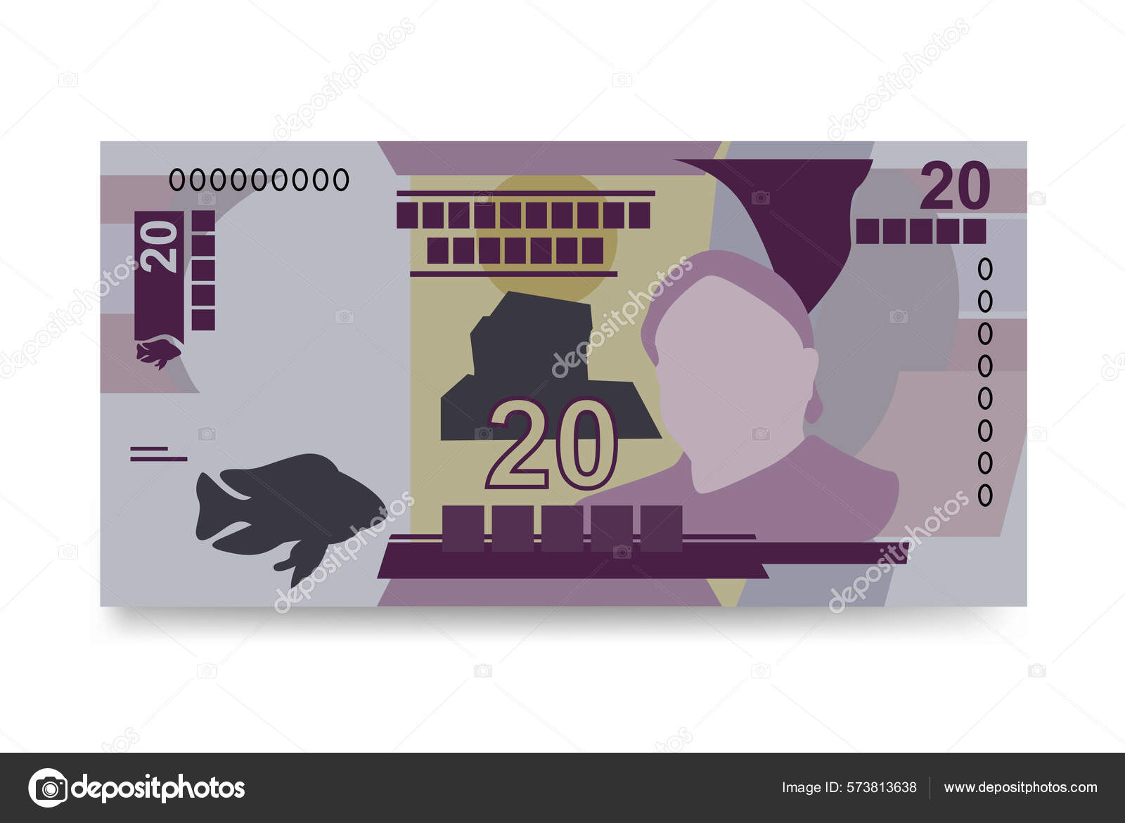 马拉维Kwacha Vector Illustration 马拉维的钱用来捆扎钞票20兆瓦纸钞平淡的风格被白色背景隔离最简单的设计图库矢量图©Zhuna  573813638