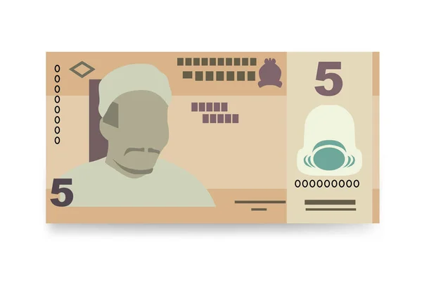 Nigerian Naira Vector Illustration Nigeria Dinero Establece Paquetes Billetes Papel — Vector de stock