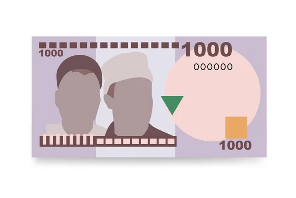 Nigeriaanse Naira Vector Illustratie Nigeria Geld Set Bundel Bankbiljetten Papiergeld — Stockvector