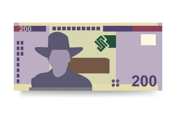 Namibian Dollar Vector Illustration Namibie Billets Banque Liasse Papier Monnaie — Image vectorielle
