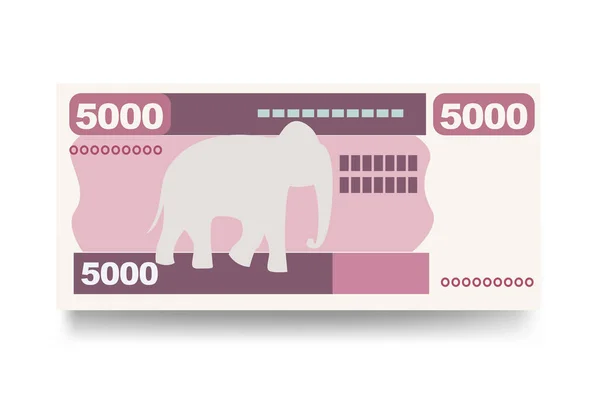 Ilustracja Wektora Myanmar Kyat Banknoty Azji Południowo Wschodniej Papierowe Pieniądze — Wektor stockowy