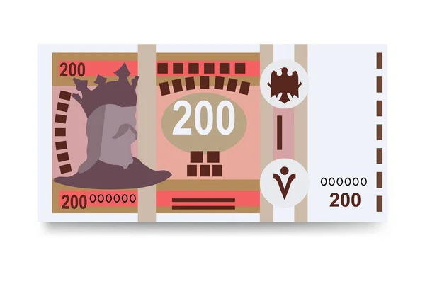 Mołdawska Ilustracja Wektora Leu Mołdawia Pieniądze Zestaw Pakiety Banknotów Papierowe — Wektor stockowy