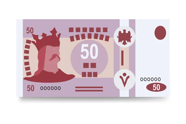 Moldavische Leu Vector Illustratie Moldavië Geld Bundel Bankbiljetten Papiergeld Mdl — Stockvector