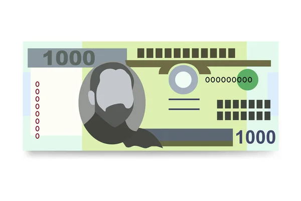 Mosambik Metical Vector Illustration Mosambikanisches Geld Bündelt Banknoten Papiergeld 1000 — Stockvektor