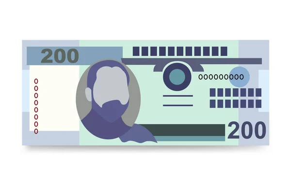 Mosambik Metical Vector Illustration Mosambikanisches Geld Bündelt Banknoten Papiergeld 200 — Stockvektor