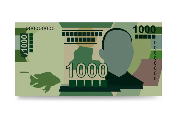 Malawi Kwacha Vektor Illusztráció Malawiai Pénzkötegelt Bankjegyek Papírpénz 1000 Mwk — Stock Vector