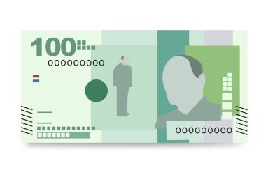 Kolombiyalı Peso Vector Illustration. Kolombiya, Venezuela, para demetleri. Kağıt para 100 polis. Düz stil. Beyaz arka planda izole edilmiş. Basit minimal tasarım.