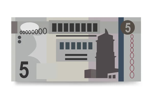Libische Dinar Vector Illustratie Libië Geld Set Bundel Bankbiljetten Papiergeld — Stockvector