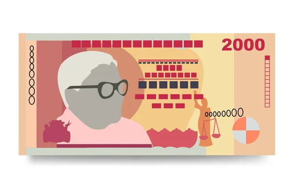 Mauritius Rupee Vector Illustratie Mauritiaans Geld Heeft Bankbiljetten Gebundeld Papiergeld — Stockvector