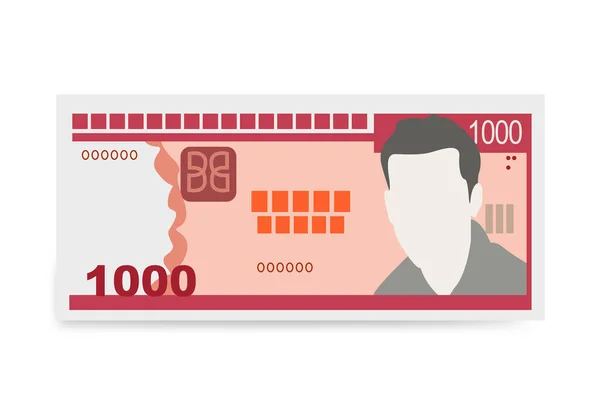 Peso Cubano Vector Ilustración Cuba Fijó Paquete Billetes Papel Moneda — Vector de stock