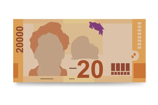 Векторная Иллюстрация Коста Рики Деньги Коста Рики Складывают Банкноты Бумажные — стоковый вектор