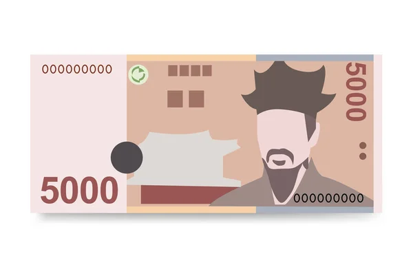 Die Südkoreanische Won Vector Illustration Südkoreanische Geldmenge Bündelt Banknoten Papiergeld — Stockvektor