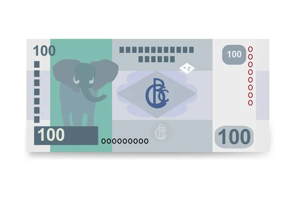Kongolesischer Franc Vector Illustration Kongogeld Set Bündelt Banknoten Papiergeld 100 — Stockvektor